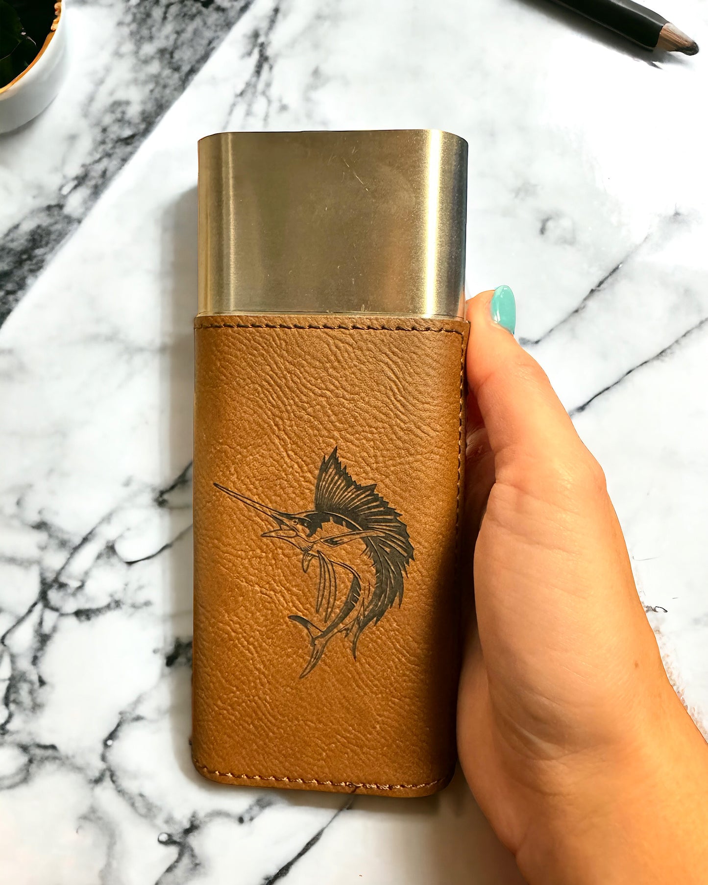 Custom Engraved Leatherette Cigar Holder