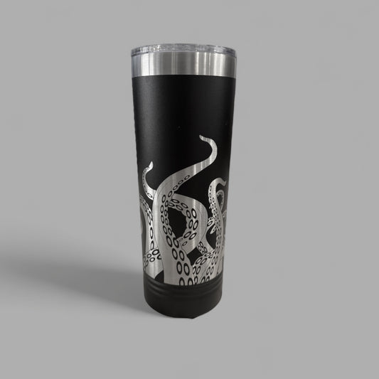 Octopus Engraved 22oz Skinny Tumbler